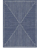 RUGGABLE x Jonathan Adler Machine Washable Modern Area Rug – Inkdrop Lapis Blue 5x7, Stain-Resistant, Non-Slip – Medium Rugs for Living Room, Bedroom, Hallway, Entryway & Office–with Standard Pad