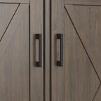 SIMPLIHOME Ela Solid Wood 60 inch Wide Transitional Wide Storage Cabinet in Smoky Brown for The Living Room, Entryway and Family Room