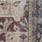 RUGGABLE Washable Vintage Area Rug – Kamran Royal Blue 9x12, Stain-Resistant, Non-Slip – Large Machine Washable Rugs for Living Room, Bedroom, Hallway, Entryway & Office–with Standard Pad