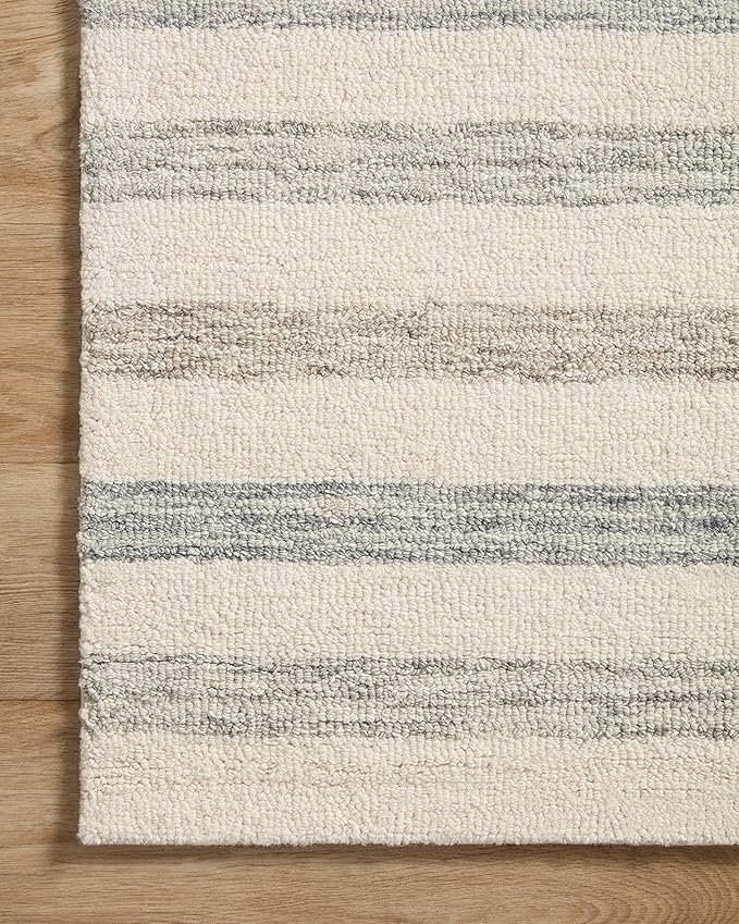 Loloi Chris Loves Julia Chris Collection CHR-05 Ivory/Slate 9'-3" x 13', .50" Pile Height, Area Rug
