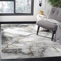 SAFAVIEH Craft Collection Accent Rug - 2'7" x 5', Grey & Gold, Modern Abstract Design, Non-Shedding & Easy Care, Ideal for High Traffic Areas in Entryway, Living Room, Bedroom (CFT877F)