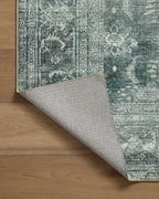 Loloi Magnolia Home by Joanna Gaines Banks Collection BAN-03 Blue/Lagoon 2'-0" x 5'-0" .13" Pile Height, Machine Washable, Accent Rug