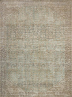 Loloi Amber Lewis Cambria Collection CBR-05 Aqua/Natural 2'-3" x 3'-9" Accent Rug Jute, Neutral, Vintage Style, Antique Tone, Living, Bedroom, Dining, Carpet