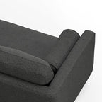 SIMPLIHOME Morrison Mid-Century Modern 72 inch Wide Sofa with Ottoman Set in Charcoal Grey Tightly Woven Performance Fabric for the Living Room and Family Room