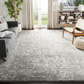 SAFAVIEH Area Rug 8x10 - Evoke Collection - Large - Grey & Ivory, Distressed Design, Non-Shedding & Easy Cleaning, Ideal for Living Room, Bedroom, Dining Space (EVK256D)