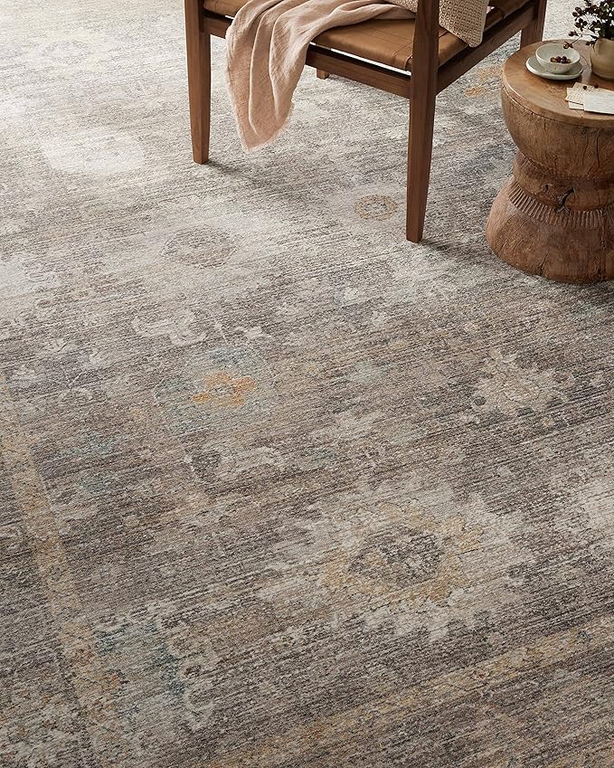 Loloi Magnolia Home by Joanna Gaines Millie Collection MIE-05 Stone/Natural 2'-7" x 8'-0", .25" Pile Height, Runner Rug