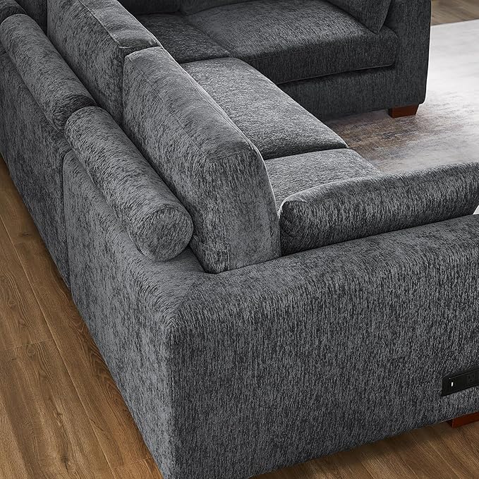 VANOMi Large Modular Sectional Sofa, Oversized Couch with Ottoman, Cloud Couch Deep Seat Sofa with Thick Cushion, Convertible Sectional Couches for Living Room Office Apartment