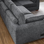 VANOMi Large Modular Sectional Sofa, Oversized Couch with Charging Station, Cloud Couch Deep Seat Sofa with Thick Cushion, Convertible Sectional Couches for Living Room Office Apartment