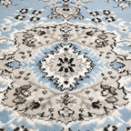 Home Dynamix Premium Sakarya Traditional Medallion Border Area Rug, Blue, 1'9"x7'2" Runner