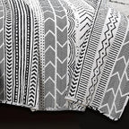 Lush Decor Hygge Geo Pattern Striped 3 Piece Quilt Bedding Set, Full/Queen, Black & White