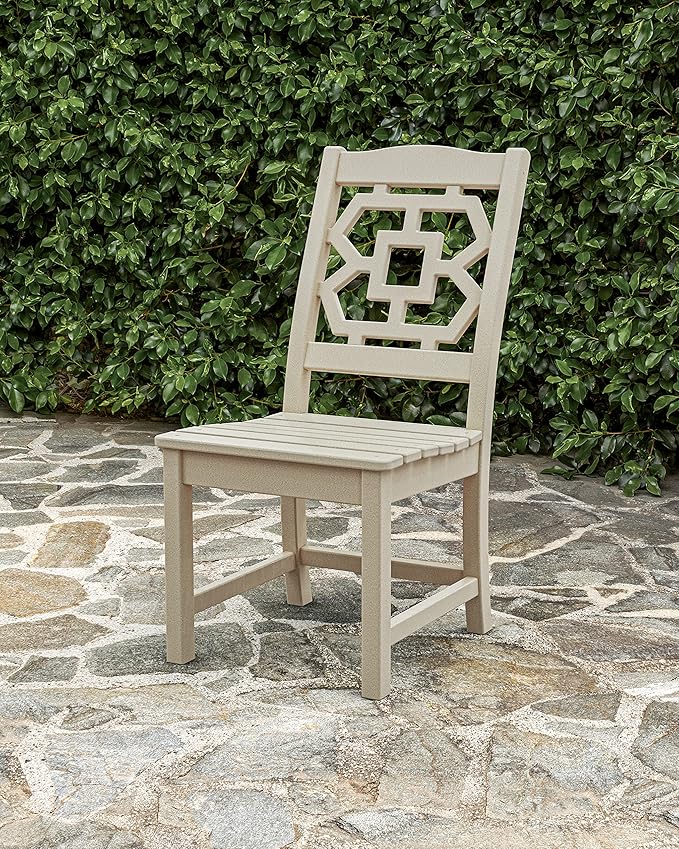 Martha Stewart by POLYWOOD® Chinoiserie Dining Side Chair in White