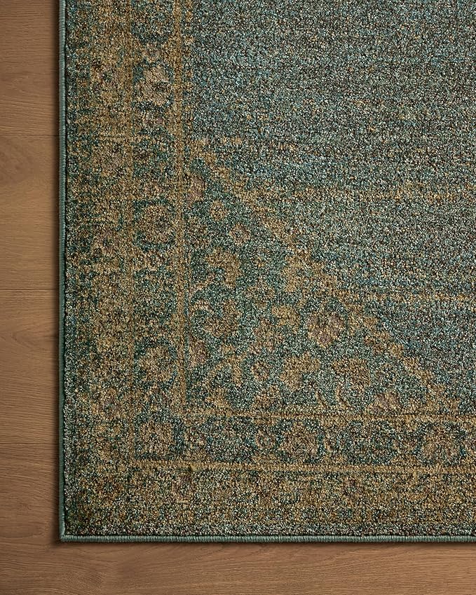 Loloi Magnolia Home by Joanna Gaines Mona Collection MOA-04 Aqua/Wheat 7'-6" x 10' Area Rug
