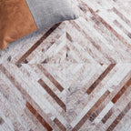 SAFAVIEH Washable Rug Faux Hide Collection - 3' x 5', Beige & Brown, Slip Resistant, Western Rustic Decor, Printed Pattern, Ideal for Living Room, Kitchen, Foyer, Bedroom (FAH526A)