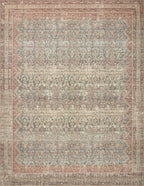 Loloi Angela Rose Aubrey Collection AUB-03 Ocean/Spice 2'-6" x 12'-0", .19" Pile Height, Runner Rug