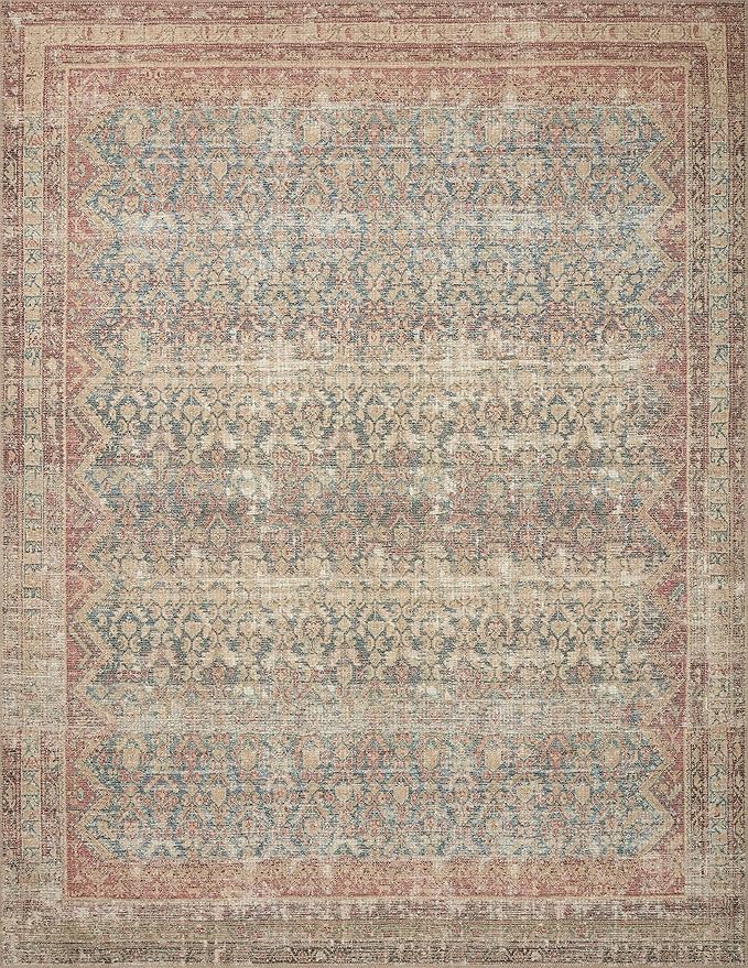 Loloi Angela Rose Aubrey Collection AUB-03 Ocean/Spice 2'-6" x 12'-0", .19" Pile Height, Runner Rug