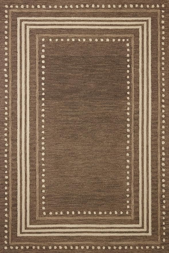 Loloi Chris Loves Julia Alfie Collection ALF-02 Bark/Natural 9'-3" x 13' Area Rug Wool Neutral Living Bedroom Dining Carpet