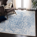 SAFAVIEH Evoke Collection 4' x 6' Ivory / Navy EVK256N Oriental Distressed Non-Shedding Living Room Bedroom Accent Rug