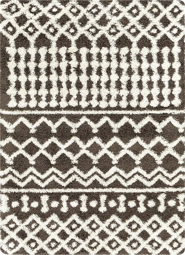 Livabliss Hapsburg Moroccan Shag Runner Area Rug, 2'7" x 7'3" , Dark Brown