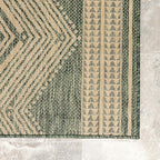 nuLOOM 6' 7" x 9' Outdoor Tribal Geometric Area Rug, Stain Resistant, Weather Resistant, High Traffic, Patio, Balcony, Outside, Ranya Green