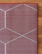Unique Loom Trellis Frieze Collection Area Rug - Geometric (7' 1" x 10', Red/ Ivory)