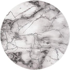 SAFAVIEH Craft Collection Area Rug - 6'7" Round, Grey & Silver, Modern Abstract Design, Non-Shedding & Easy Care, Ideal for High Traffic Areas in Living Room, Bedroom (CFT877G)