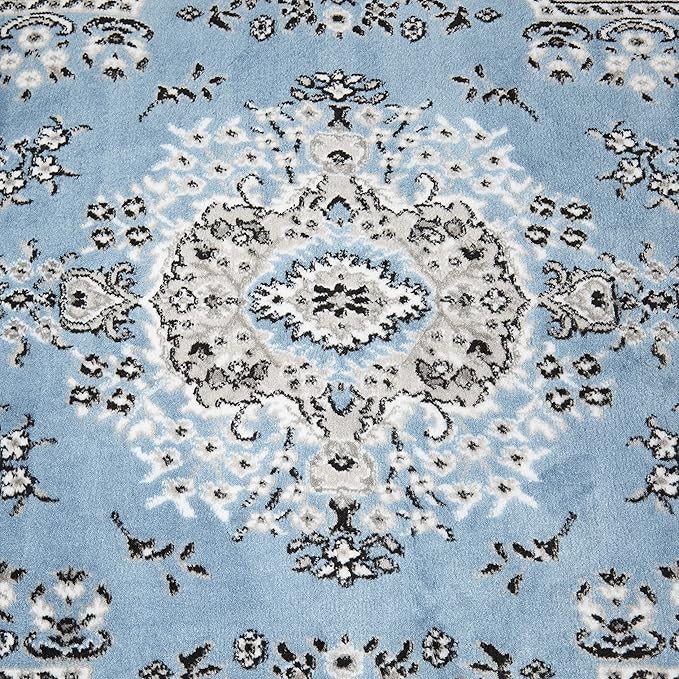 Home Dynamix Premium Sakarya Traditional Medallion Border Area Rug, Blue, 1'9"x7'2" Runner