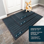 ubdyo Extra Durable Door Mat - Dirt Trapping Outdoor Welcome Mats - Non-Slip Outdoor Indoor Entrance - Low Profile Front Doormat (47" x 32", Bright Blue)