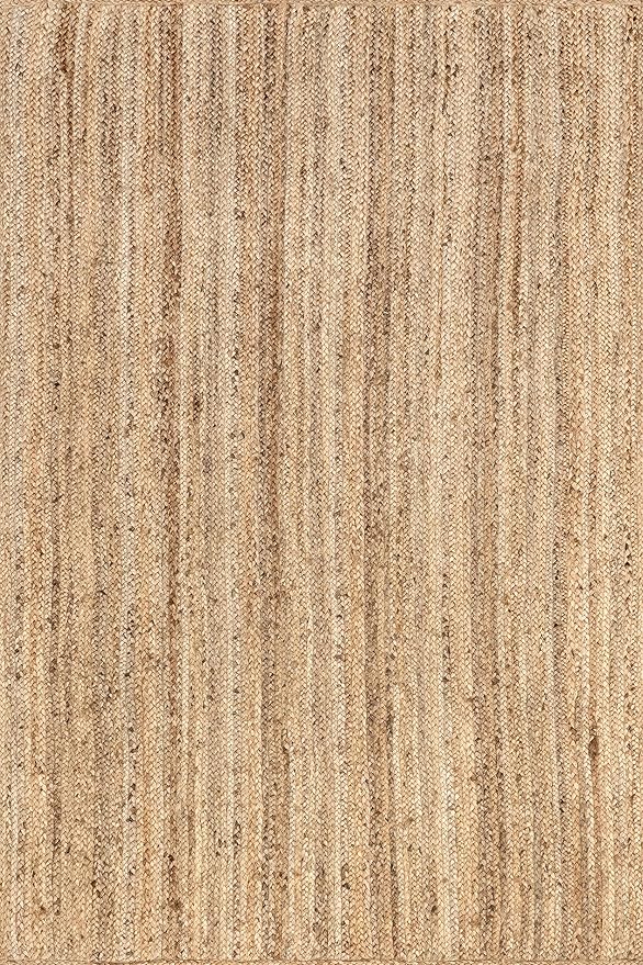 nuLOOM Oval 4x6 Rigo Jute Hand Woven Area Rug, Natural, Solid Farmhouse Design, Natural Fiber, For Bedroom, Living Room, Dining Room, Hallway, Office, Kitchen, Entryway