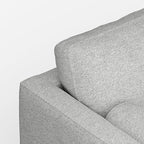 SIMPLIHOME Morrison Mid-Century Modern 89 inch Wide Sofa with Ottoman Set in Mist Grey Woven-Blend Fabric for the Living Room and Family Room