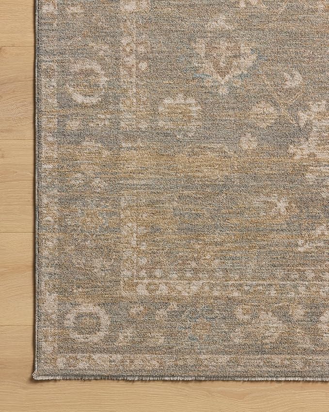 Loloi Chris Loves Julia Louisa Collection LOI-04 Lagoon/Ivory 2'-3" x 3'-10", .38" Pile Height, Accent Rug