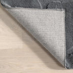 nuLOOM 5' x 8' Cozy Plush Area Rug, Machine Washable, Non-Slip, Soft Fluffy Shag Carpet for Living Room Bedroom Kids Room Nursery Home Decor, Jireh Grey Blue