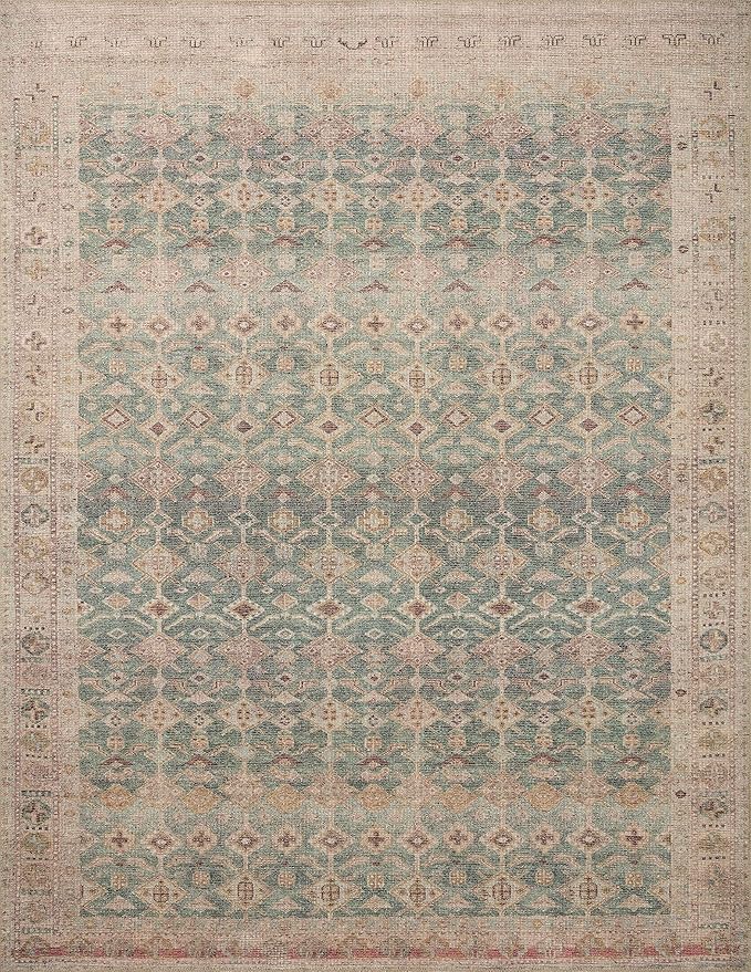 Loloi Angela Rose Aubrey Collection AUB-02 Aqua/Sand 2'-6" x 9'-6", .19" Pile Height, Runner Rug