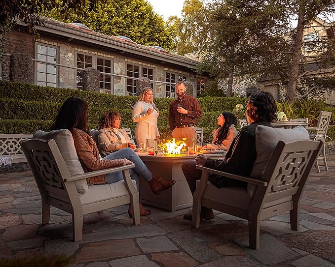 Martha Stewart by POLYWOOD® Chinoiserie Deep Seating Chair in Slate Grey/Midnight Linen