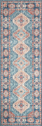 Loloi II Skye Collection SKY-03 Turquoise/Terracotta 3'-6" x 5'-6" Accent Rug