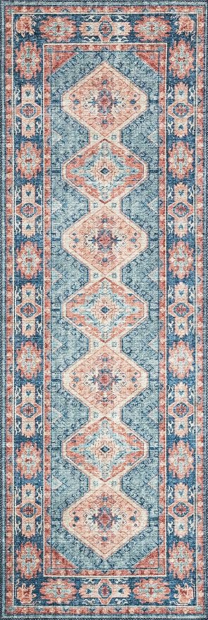 Loloi Skye Collection SKY-03 Turquoise/Terracotta 8'-0" x 8'-0" Round Area Rug