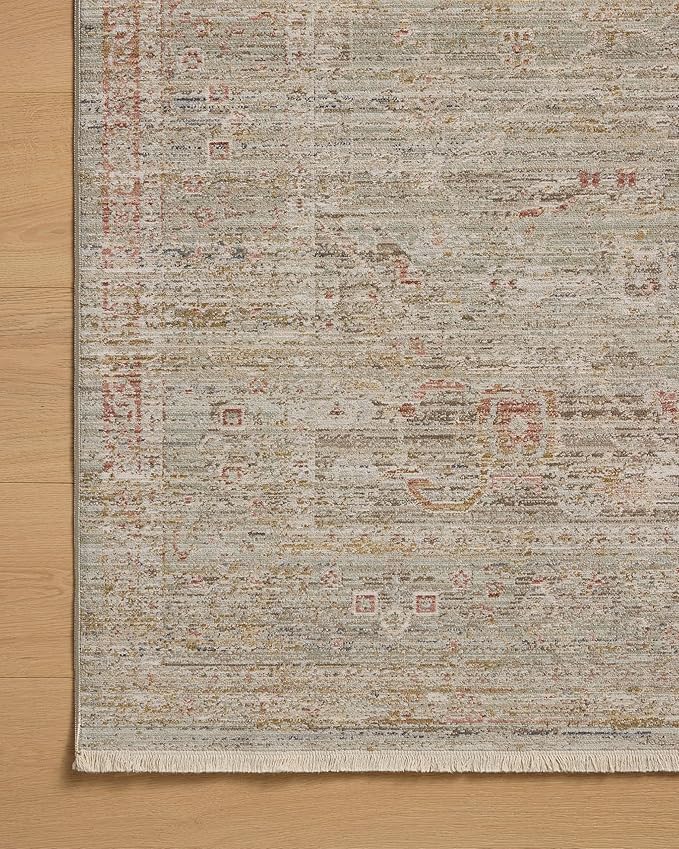 Loloi Chris Loves Julia Ida Collection IDA-05 Spa/Sunrise 5'-3" x 7'-6", .19" Pile Height, Area Rug