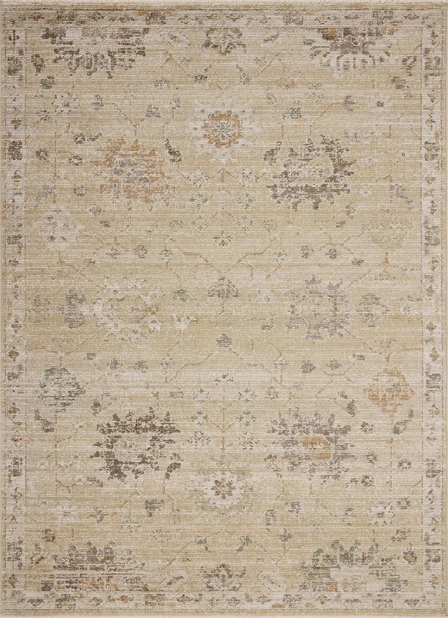 Loloi Magnolia Home by Joanna Gaines Pace Collection PAC-05 Apricot/Multi 5'-3" x 5'-3" Round Area Rug