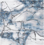 SAFAVIEH Craft Collection Area Rug - 8' Square, Grey & Blue, Modern Abstract Design, Non-Shedding & Easy Care, Ideal for High Traffic Areas in Living Room, Bedroom (CFT877L)