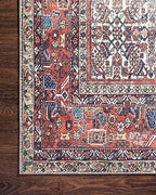 Loloi Layla Collection LAY-12 Ivory/Brick 2'-3" x 3'-9" .13" Thick Accent Rug, Soft, Durable, Vintage Inspired, Distressed, Low Pile, Non-Shedding, Easy Clean, Printed, Living Room Rug