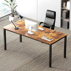 Need 70.8 Inch Executive Office Desk, Large Stylish Computer Desk, Simple Study Writing Desk, Workstation Business Furniture for Home Office, Rustic Brown