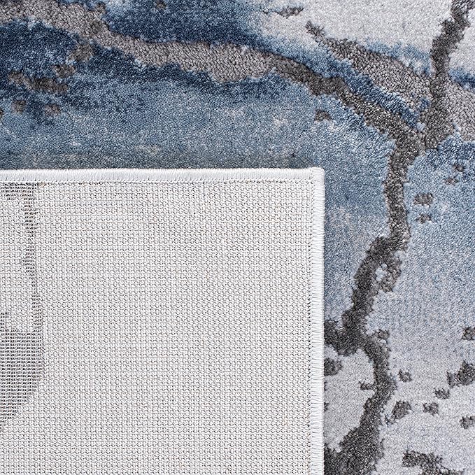SAFAVIEH Craft Collection X-Large Area Rug - 12' x 15', Grey & Blue, Modern Abstract Design, Non-Shedding & Easy Care, Ideal for High Traffic Areas in Living Room, Bedroom (CFT877L)