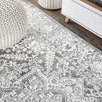 JONATHAN Y Modern Vintage Medallion Light Gray Indoor Area Rug, 12x18, Country, Floral, Easy-Cleaning for Living Room, Bedroom, Kitchen, Pet Friendly, Non-Shedding (MDP100A-18)