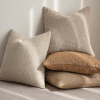 Foindtower Pack of 2 Textured Boucle Throw Pillow Covers Accent Solid Lumbar Pillow Cases Cozy Soft Decorative Couch Cushion Case for Chair Sofa Bedroom Living Room Home Decor, 12 x 20 Inch,Tobacco