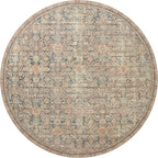 Loloi Angela Rose Aubrey Collection AUB-01 Navy/Multi 7'-6" x 7'-6", .19" Pile Height, Round Area Rug