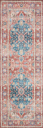 Loloi Skye Collection SKY-05 Brick/Ocean 8'-0" x 8'-0" Round Area Rug