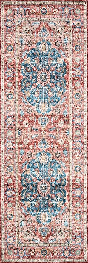 Loloi Skye Collection SKY-05 Brick/Ocean 8'-0" x 8'-0" Round Area Rug