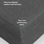 SIMPLIHOME Ava Ottoman in 100% Recycled Polyester Tightly Woven Performance Fabric, Pebble Grey, 36-inches Wide, Mid-Century Modern Multipurpose Table Ottoman or Footrest, Assembled, for Living Room