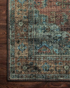 Loloi Skye Collection SKY-07 Terracotta/Sky 7' x 9' Oval Area Rug