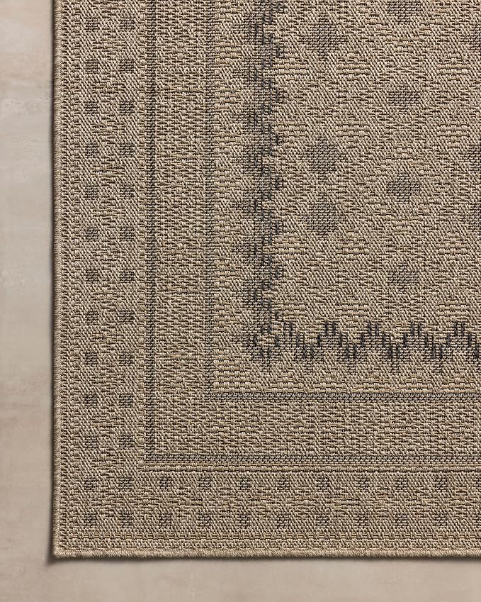 Loloi Chris Loves Julia Providence Collection PRC-06 Charcoal/Dove 3'-9" x 5'-9", .12" Pile Height, Indoor/Outdoor Accent Rug