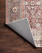 Loloi Layla Collection LAY-11 Cinnamon/Sage 2'-0" x 5'-0" .13" Thick Accent Rug, Soft, Durable, Vintage Inspired, Distressed, Low Pile, Non-Shedding, Easy Clean, Printed, Living Room Rug